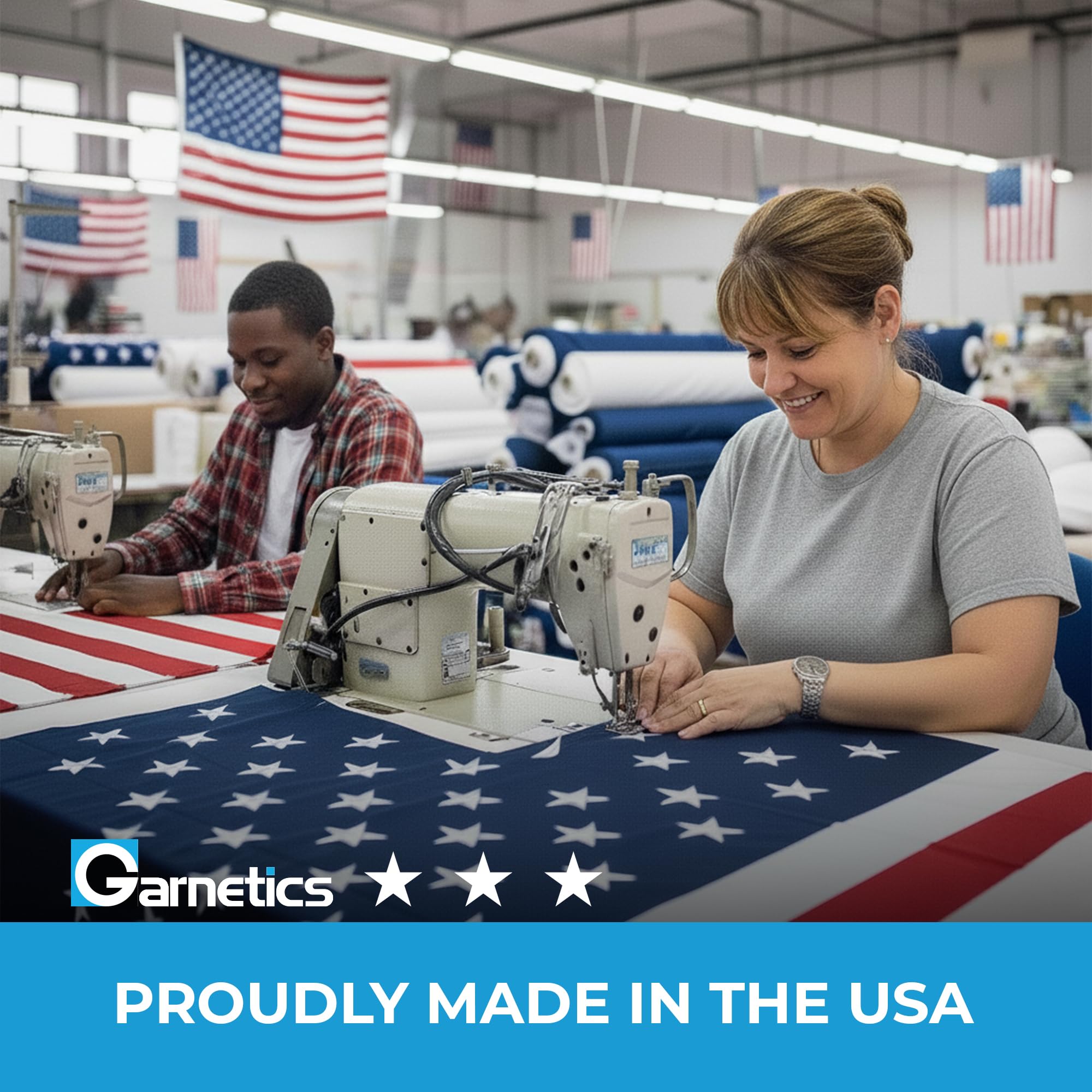 Garnetics American Flag showcasing deep blue and red colours