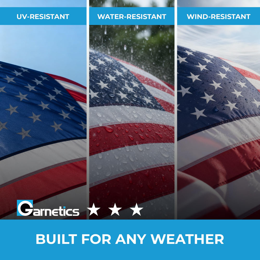 Garnetics Large American Flag 6x10 in outdoor setting