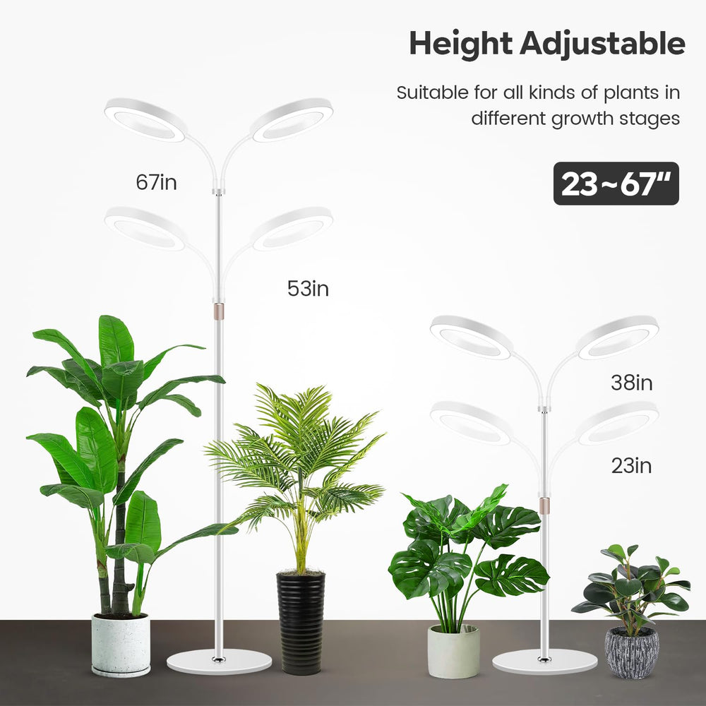 Garpsen grow lamp features adjustable height from 23 to 67 inches