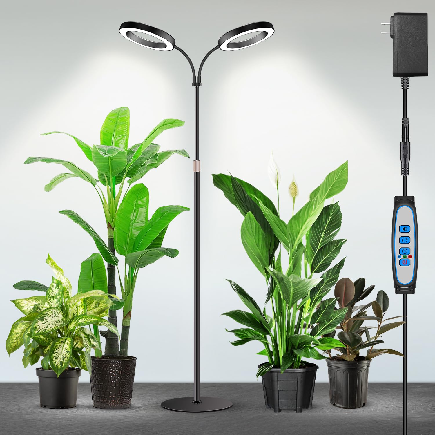 Garpsen Halo Grow Light dual-head LED plant light front view