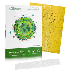 Garsum 20 Pack Gnat Sticky Traps front view with twist ties