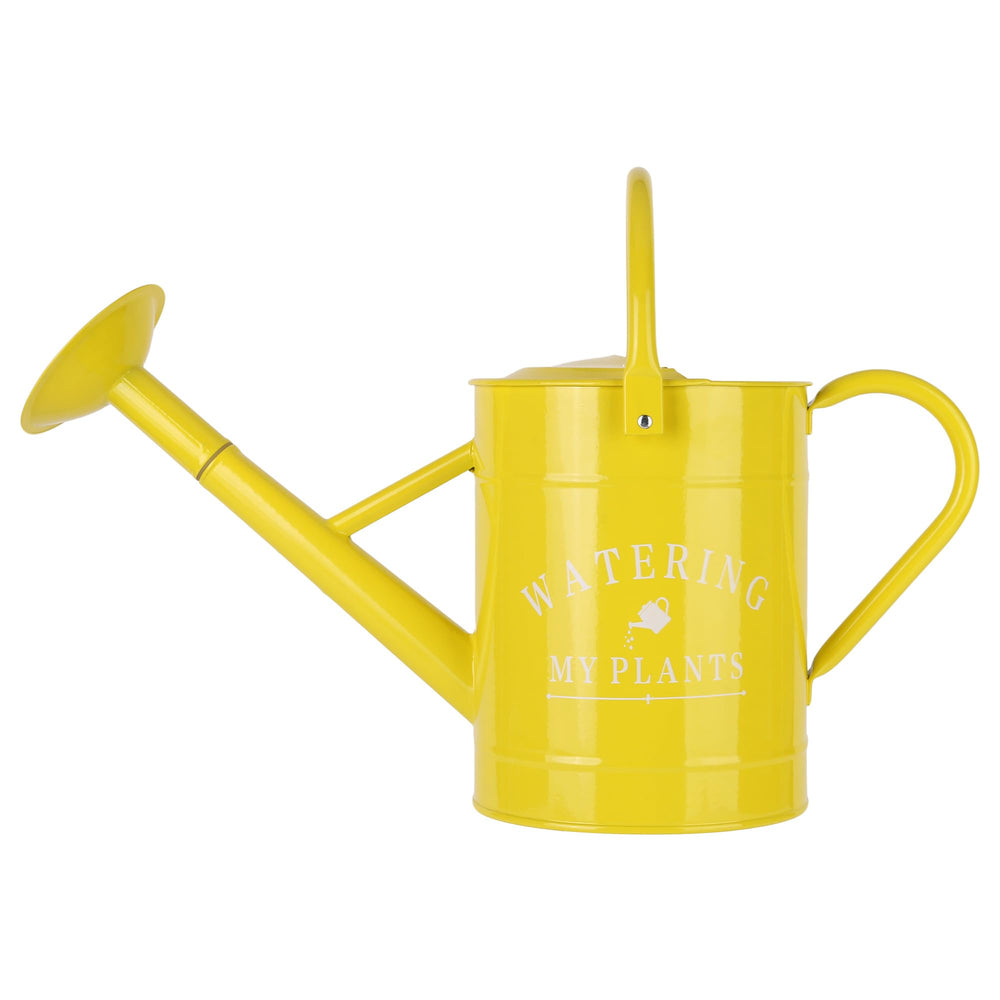 Garutom Galvanized Watering Can front view in yellow