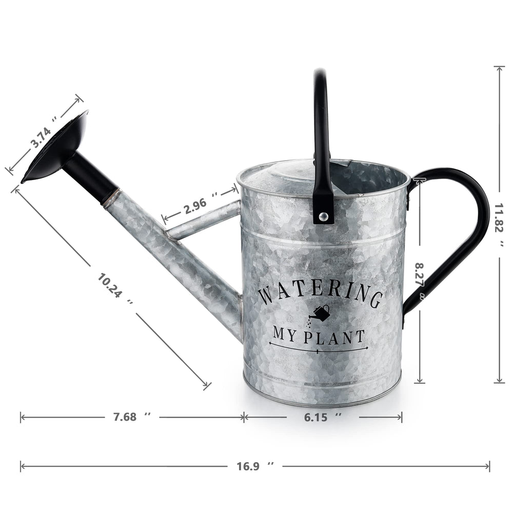 Garutom watering can with ergonomic design, silver colour
