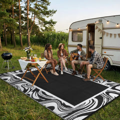 Garvee 6x9 Outdoor Rug folded, showcasing portability