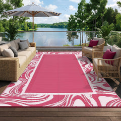 Garvee 6x9 Outdoor Rug in use on a patio