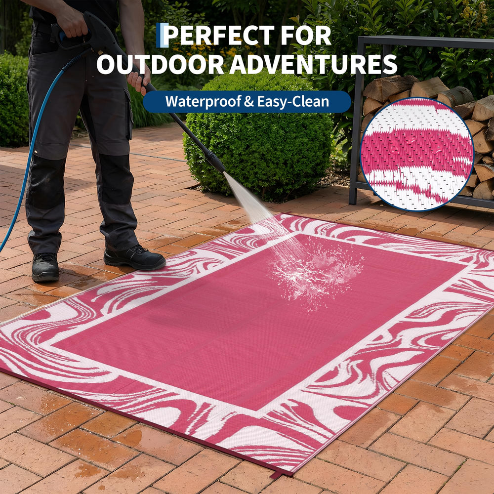 Garvee 6x9 Outdoor Rug laid out at a picnic