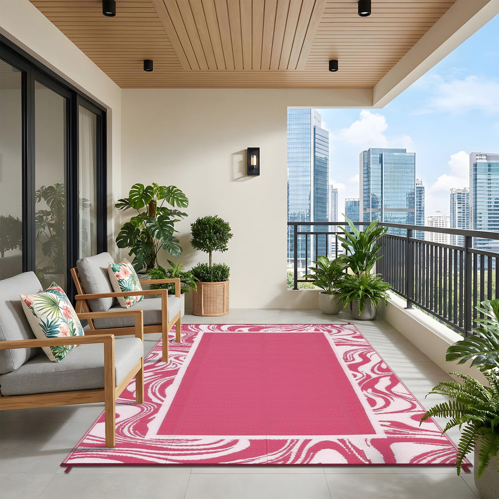 Garvee 6x9 Outdoor Rug showing eco-friendly material