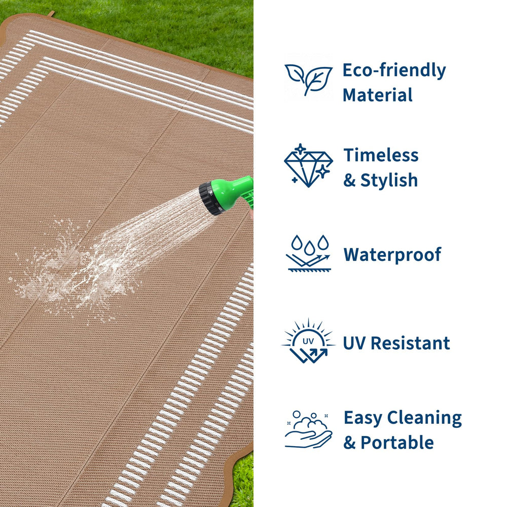 Garvee 6x9 outdoor rug side view showing texture
