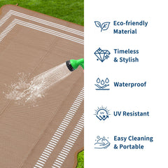 Garvee 6x9 outdoor rug side view showing texture
