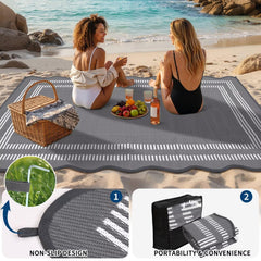 Garvee 8x10 Outdoor Rug in storage bag for easy transport