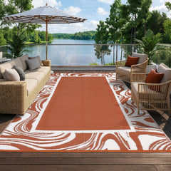 Garvee Outdoor Rug 5x8 reversible side showing sleek black surface