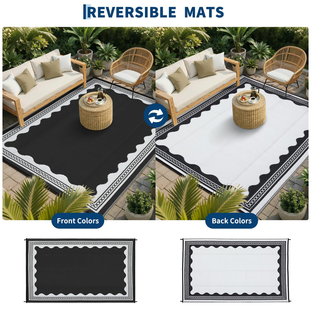 Garvee Outdoor Rug 5x8 used at a beach picnic