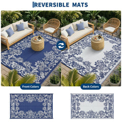 Garvee Outdoor Rug 9' x 12' rolled up for easy transport