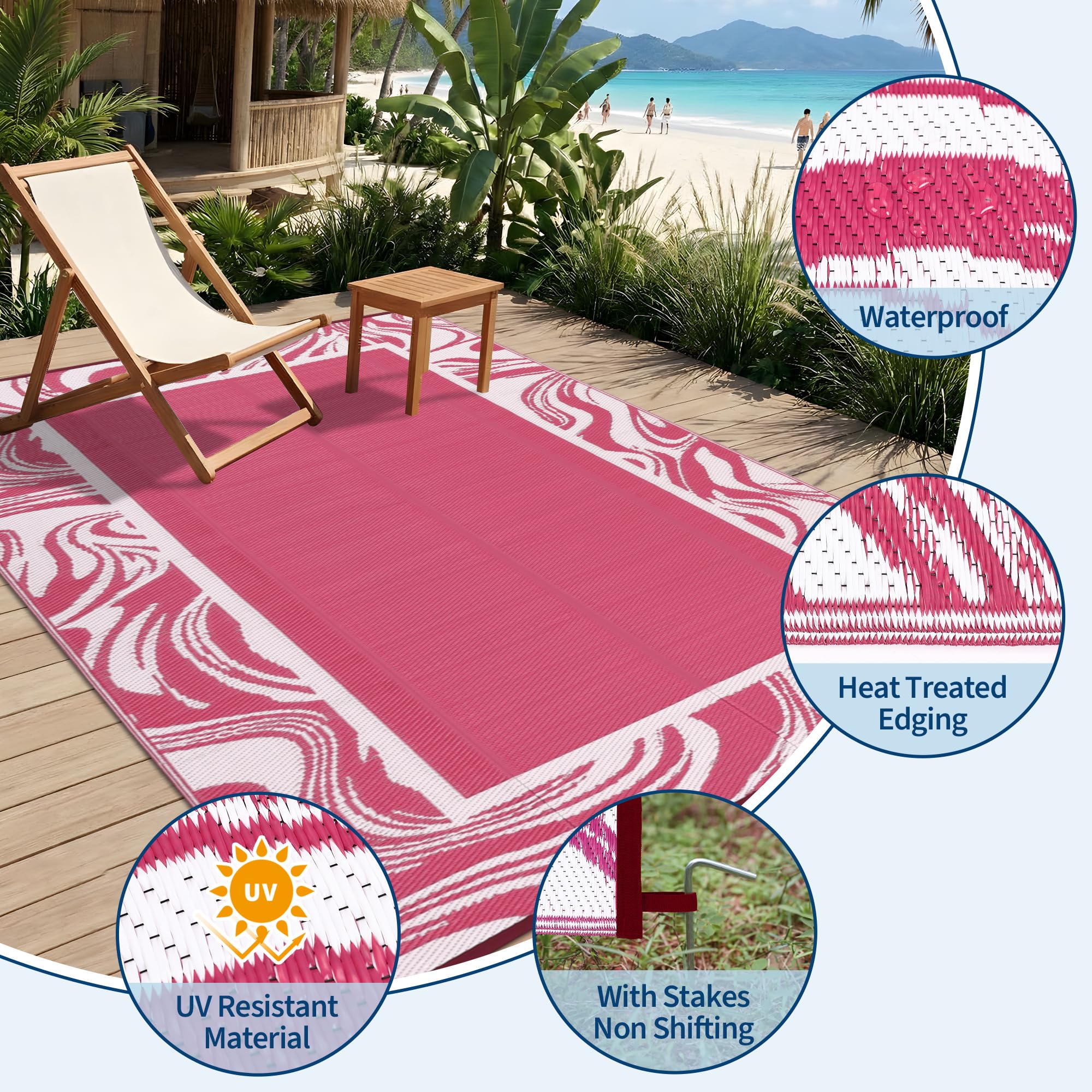 Garvee outdoor rug folded for travel