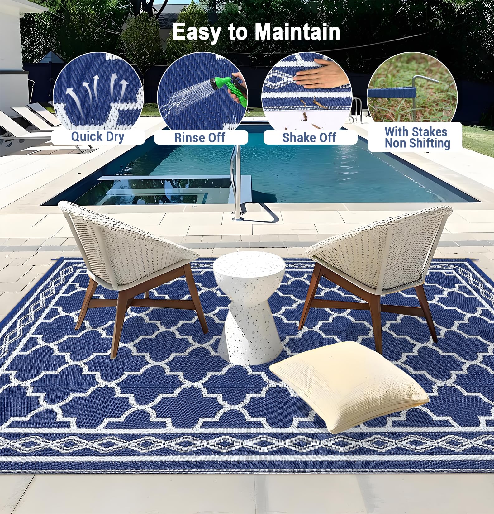 Garvee outdoor rug in a camping tent