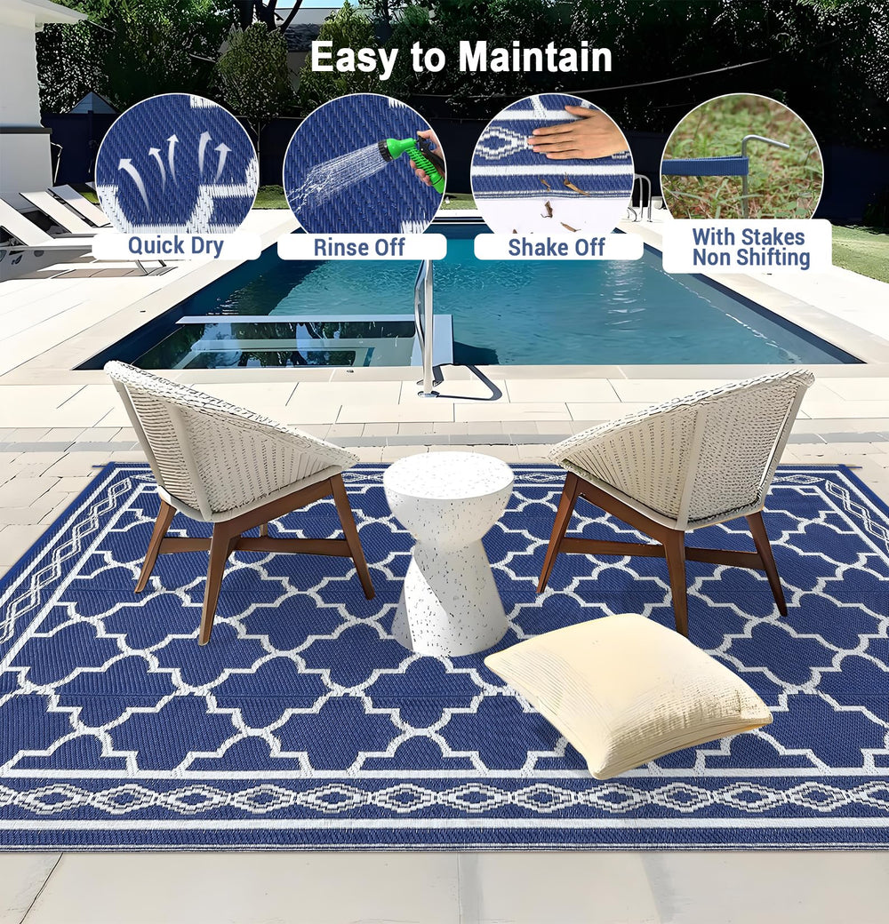 Garvee outdoor rug in a camping tent
