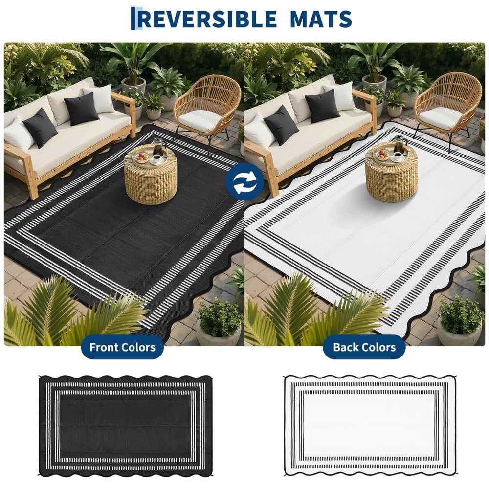 Garvee Outdoor Rug in use at a picnic