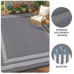 Garvee Outdoor Rug set up at a beach picnic