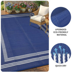 Garvee rug on patio setting with furniture