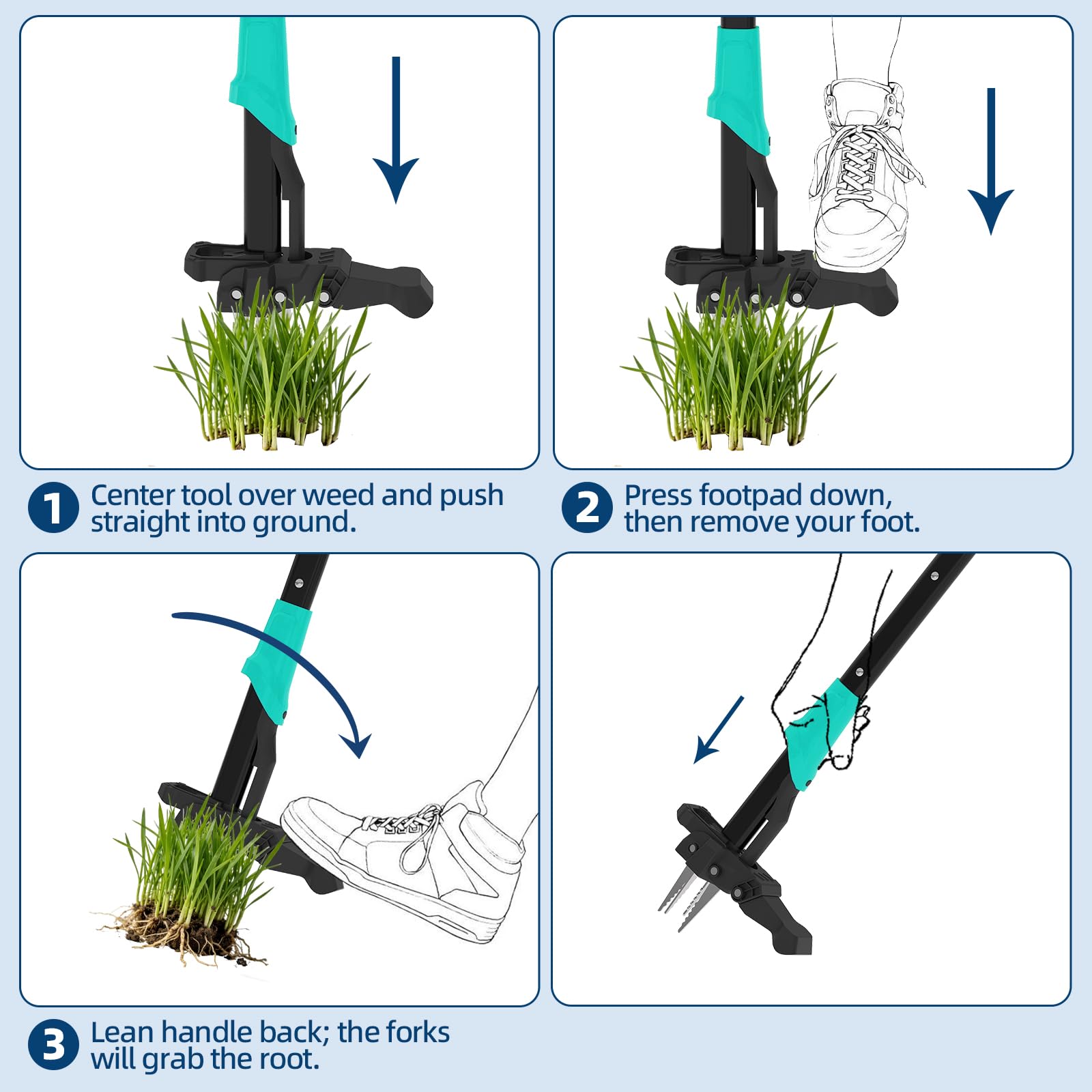 Garvee weed puller in a garden setting