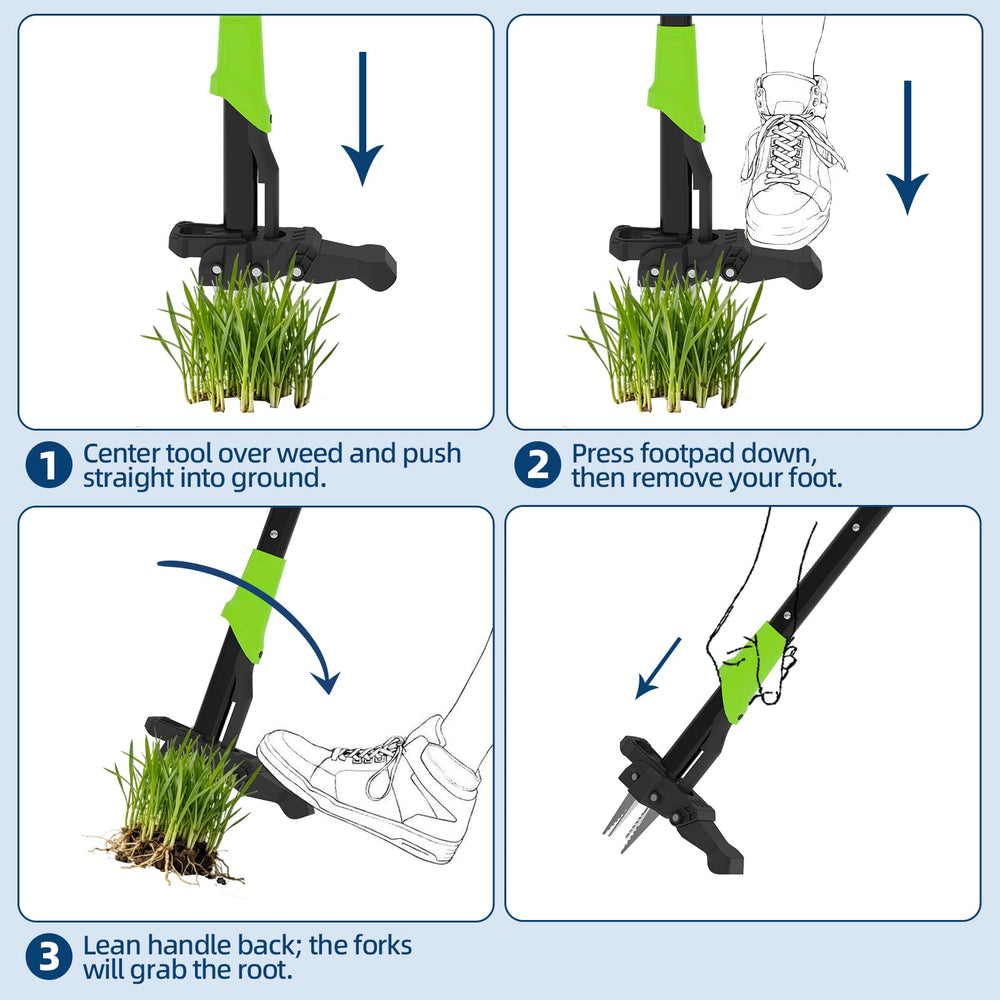 Garvee weed puller showing offset handle design