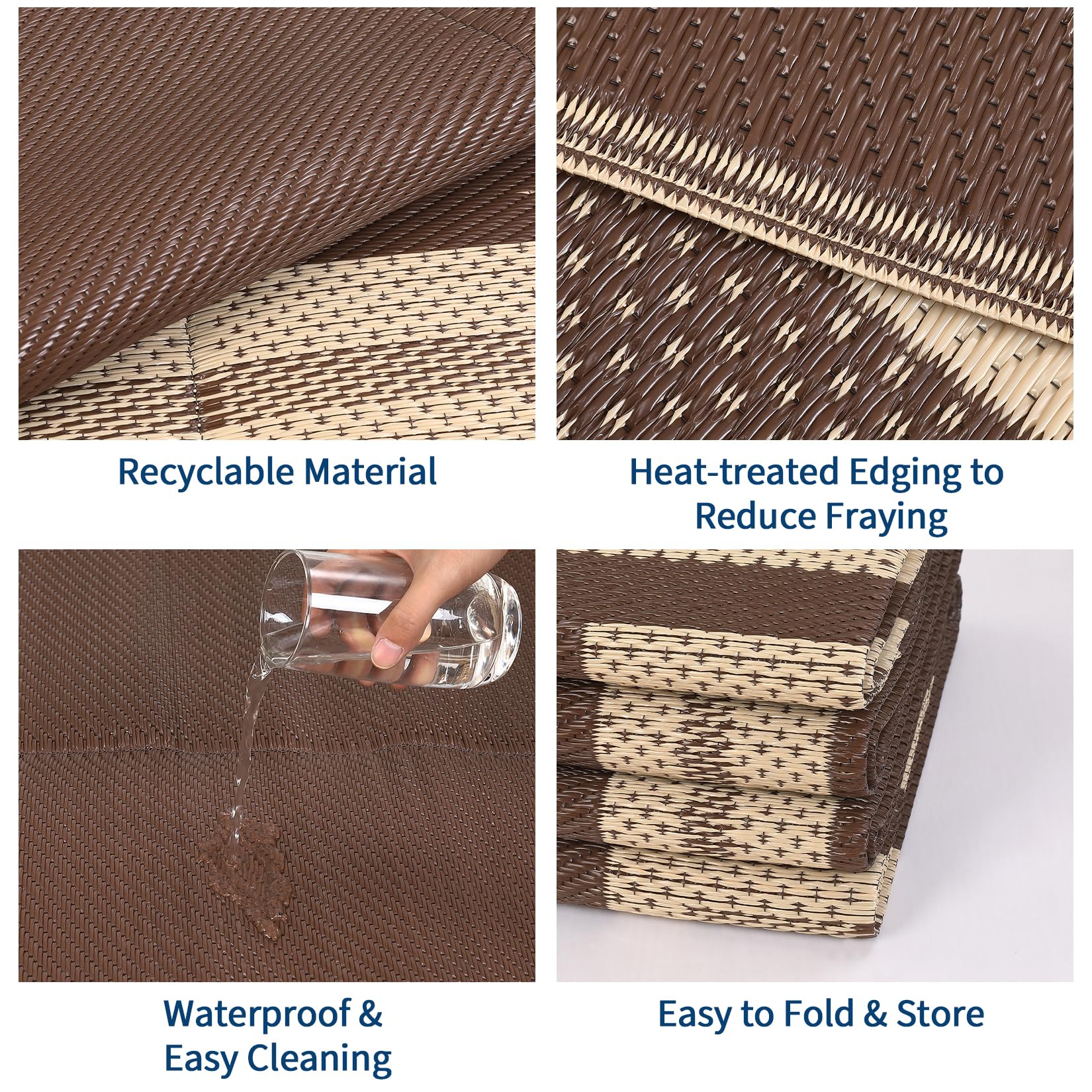 GarveeHome Outdoor Rug 9x12 close-up of material