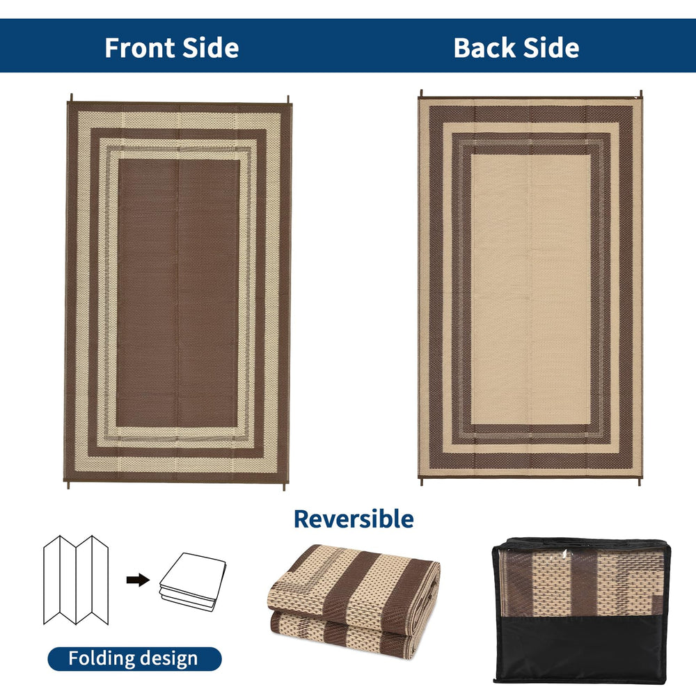 GarveeHome Outdoor Rug 9x12 corner loops and stakes