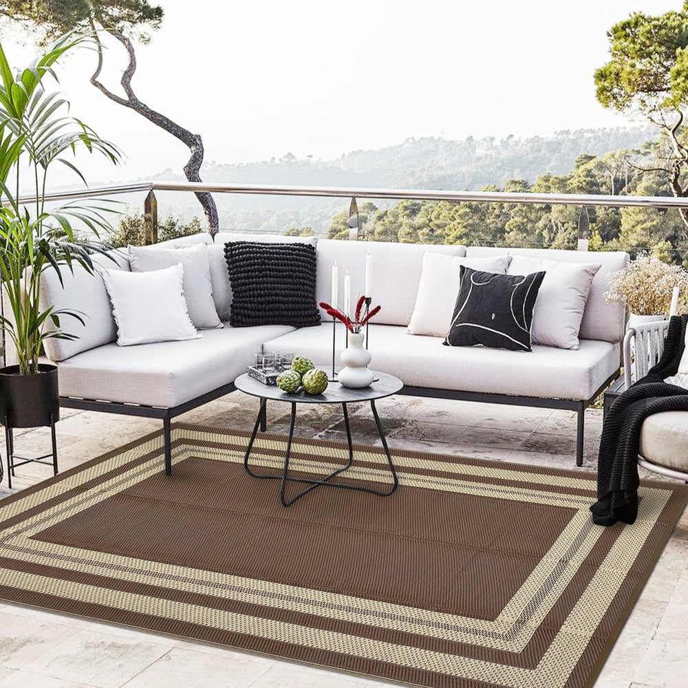 GarveeHome Outdoor Rug 9x12 in outdoor setting