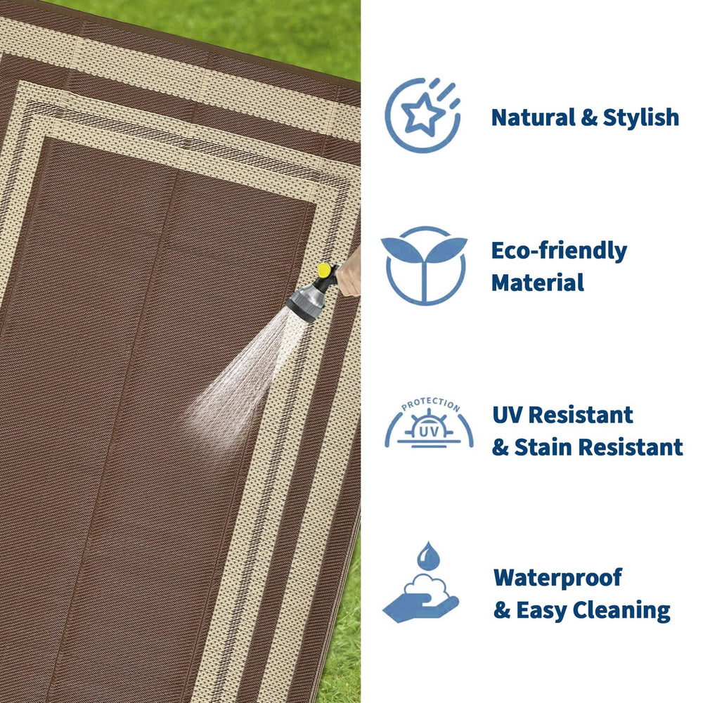 GarveeHome Outdoor Rug 9x12 reversible side