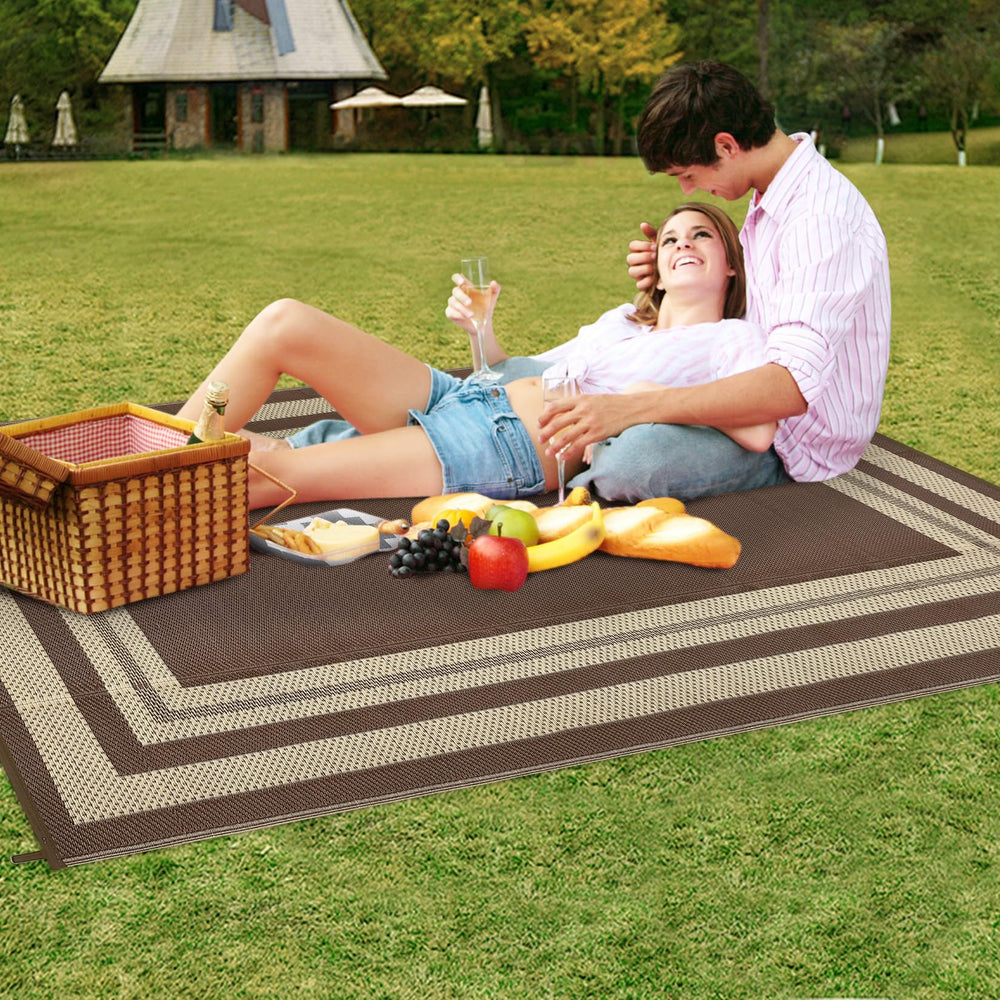 GarveeHome Outdoor Rug 9x12 rolled up for storage