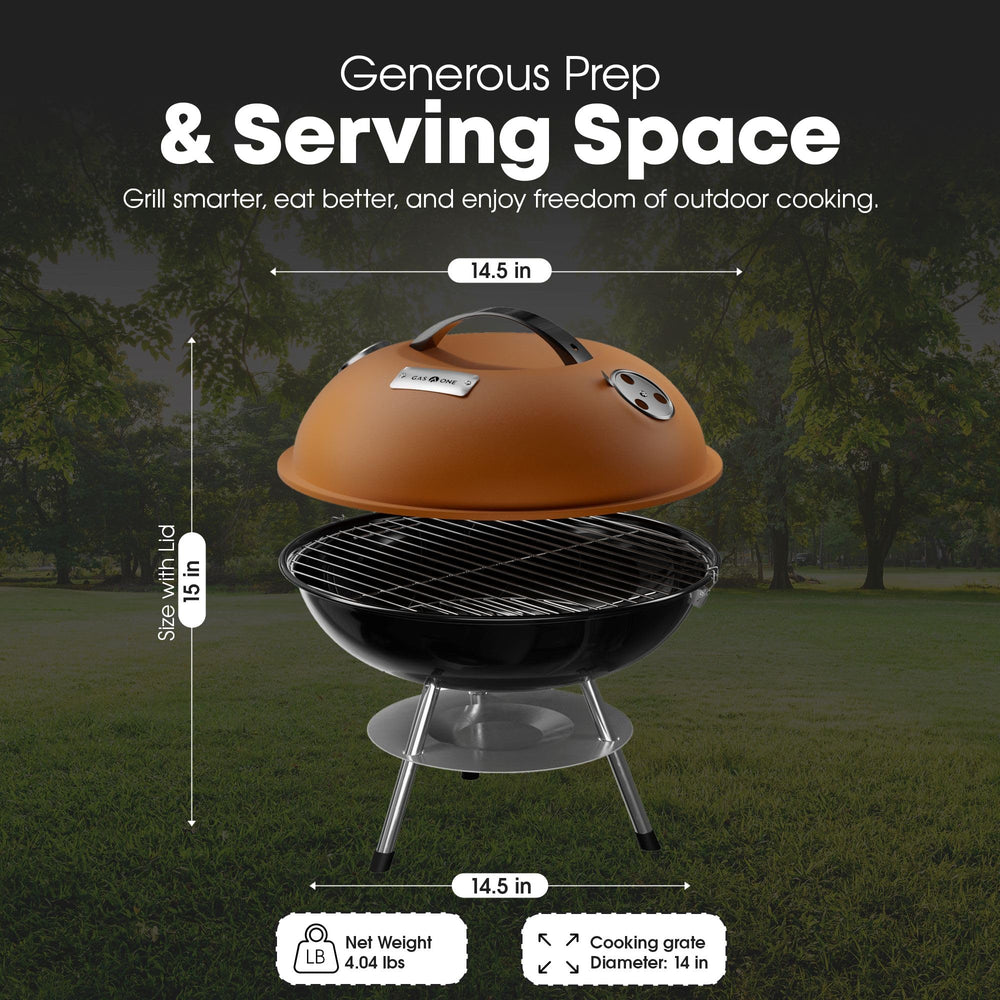 Gas One charcoal grill lid with 3-point locking system