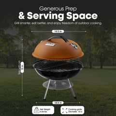 Gas One charcoal grill lid with 3-point locking system