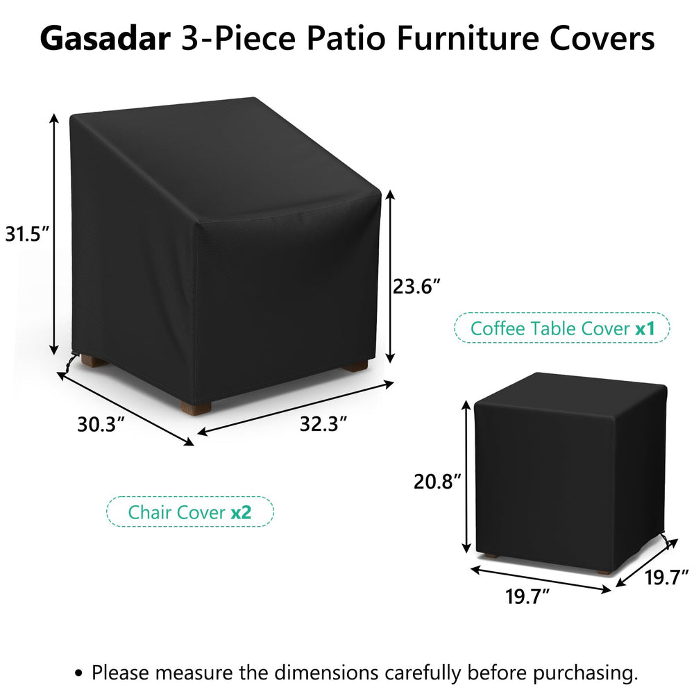 Gasadar chair cover with dimensions displayed