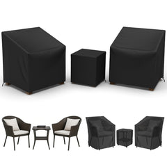Gasadar outdoor furniture cover set front view, black