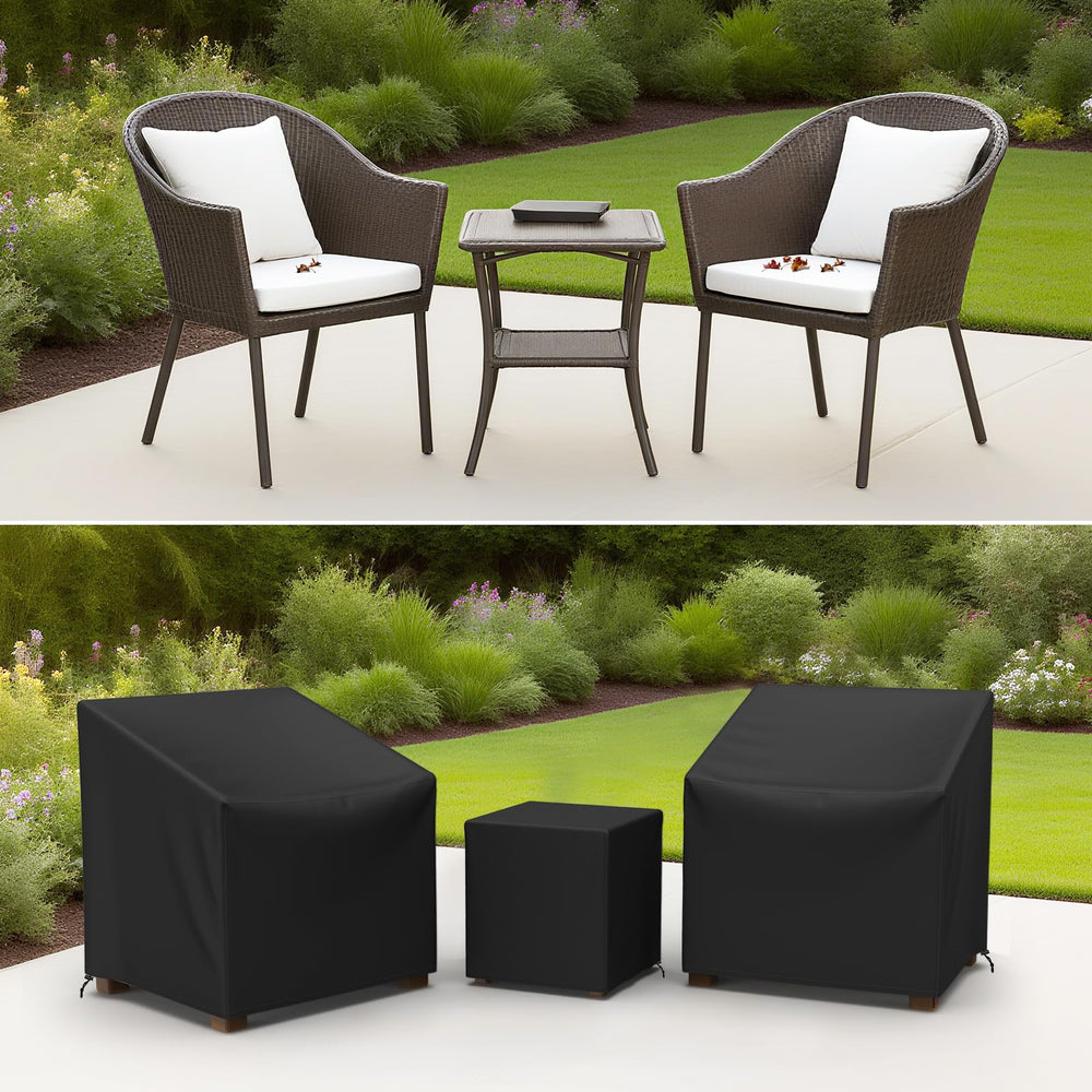 Gasadar outdoor furniture cover set in use on patio