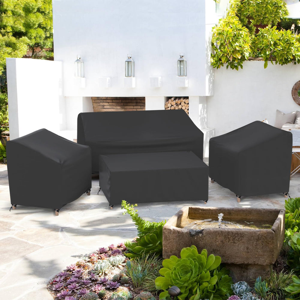 Gasadar patio furniture covers with adjustable drawstring