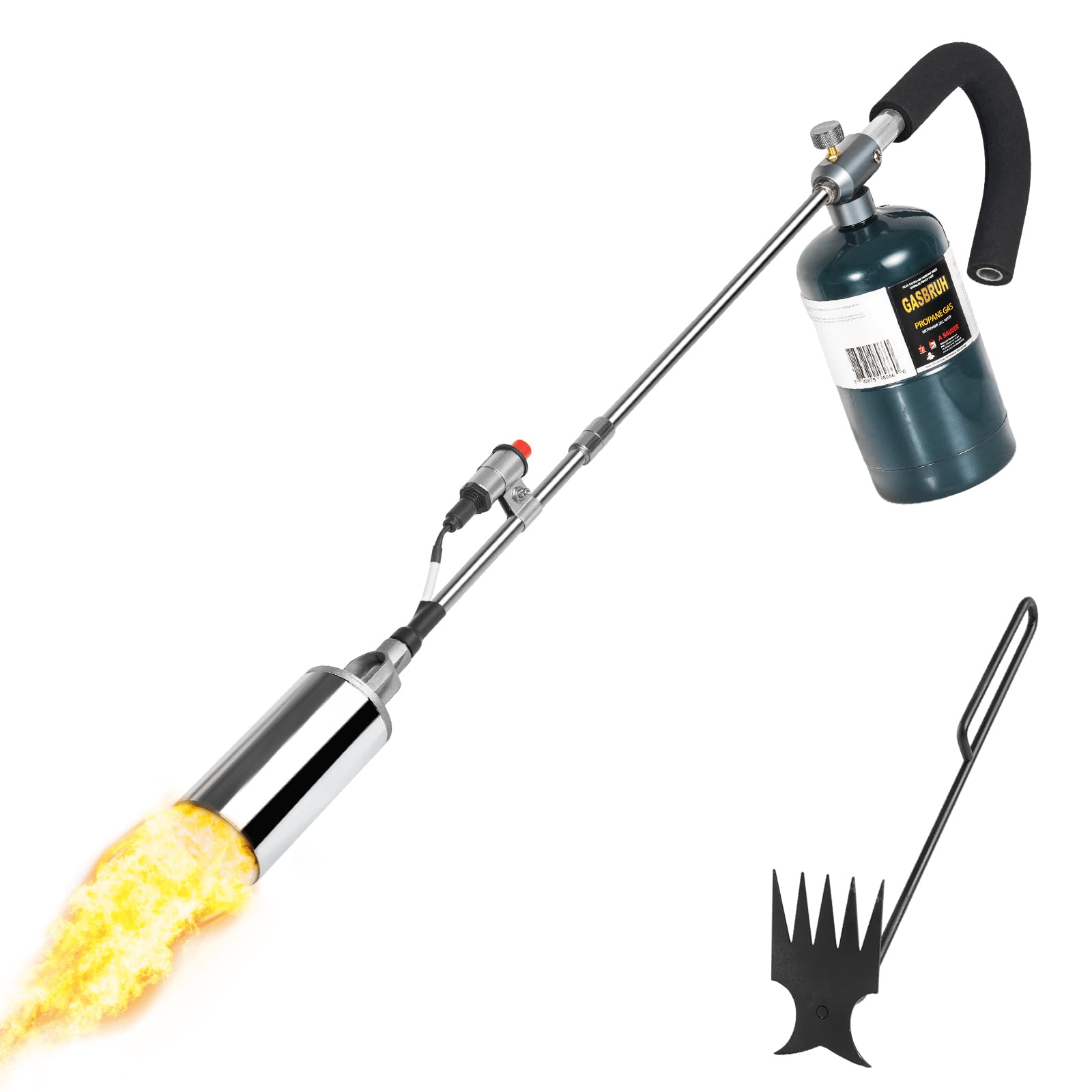 GasBRUH Propane Torch Weed Burner front view with long arm