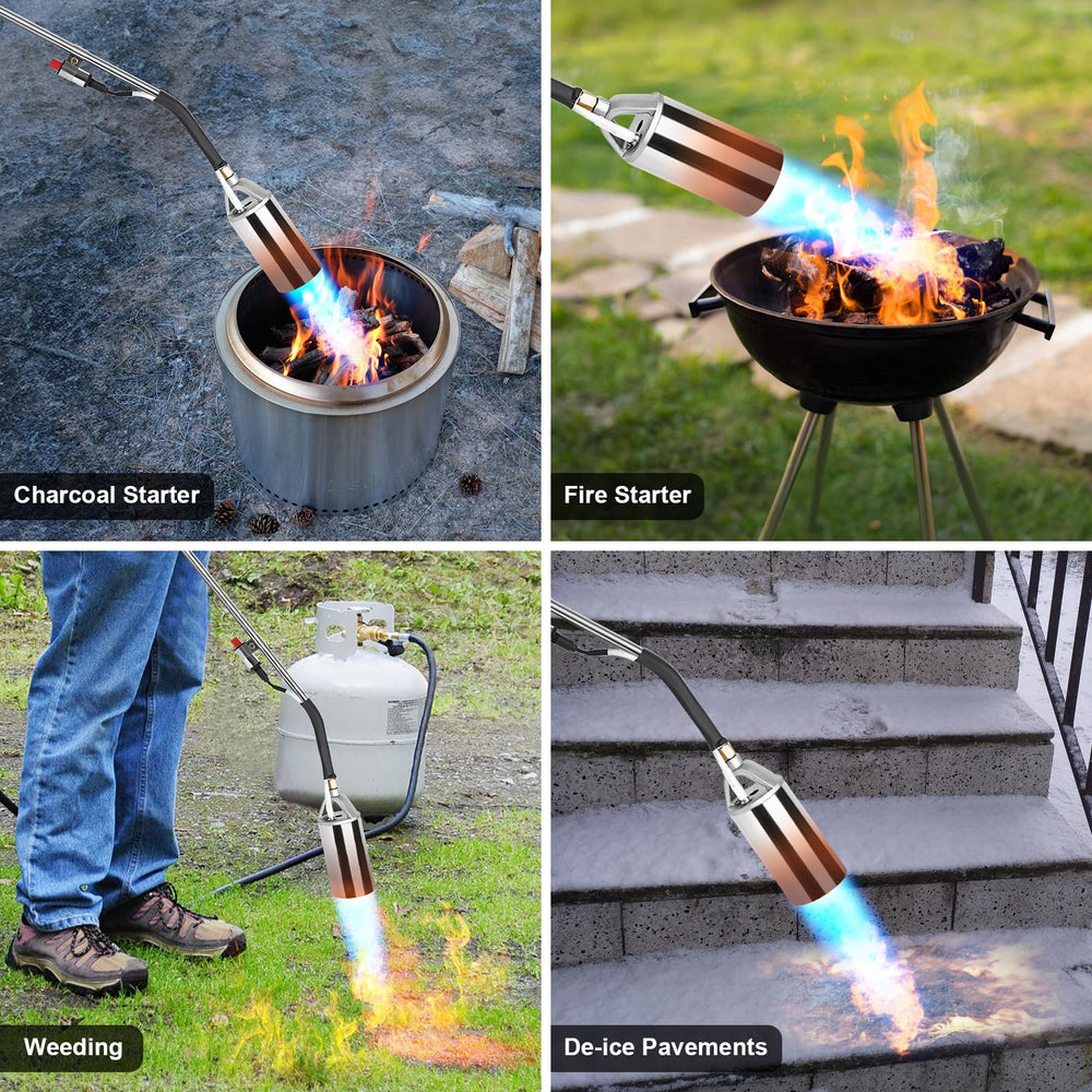 GasBRUH weed burner torch under outdoor conditions