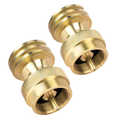 GASPRO 1 lb propane tank adapter front view with brass finish