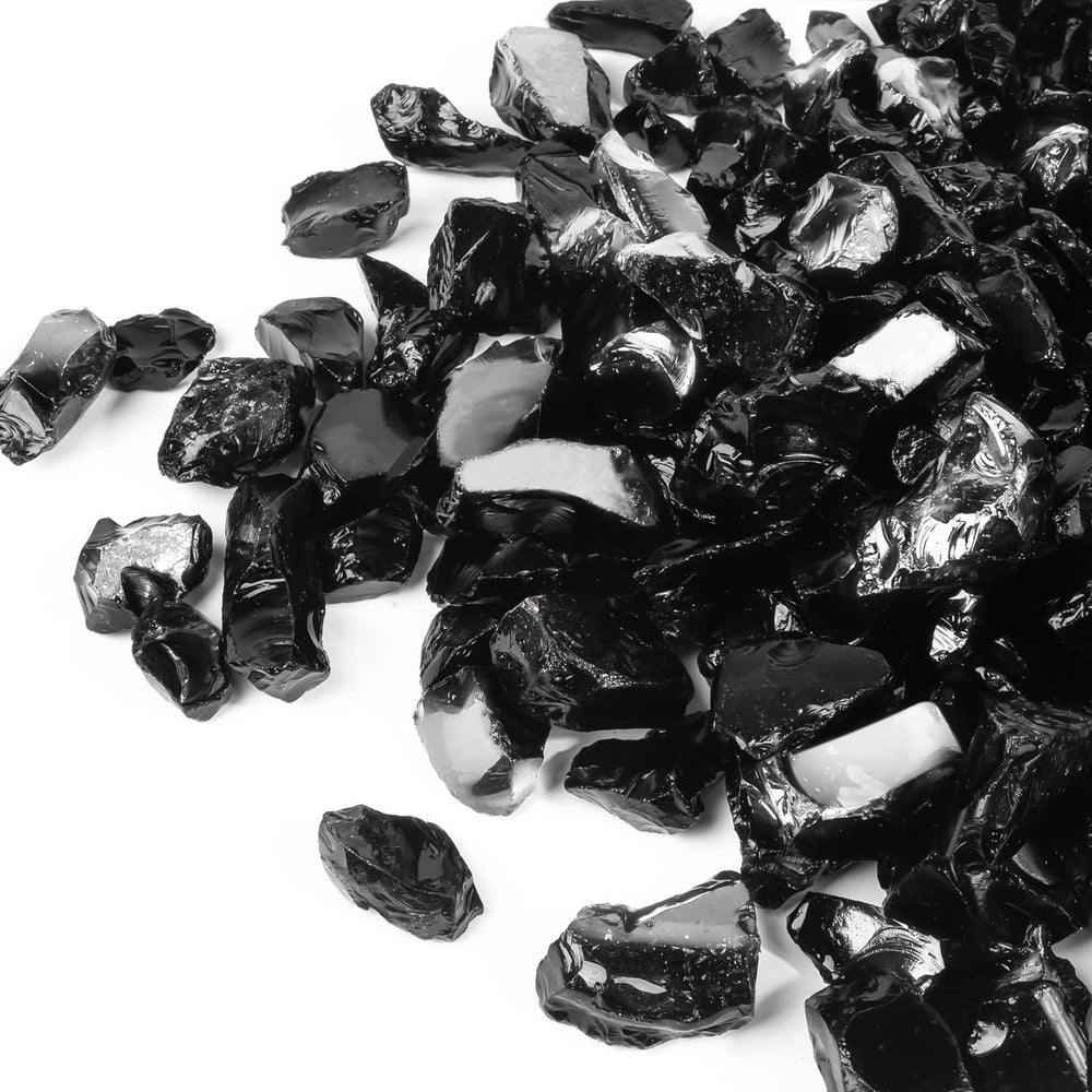 GASPRO 10 lbs dark black fire glass front view