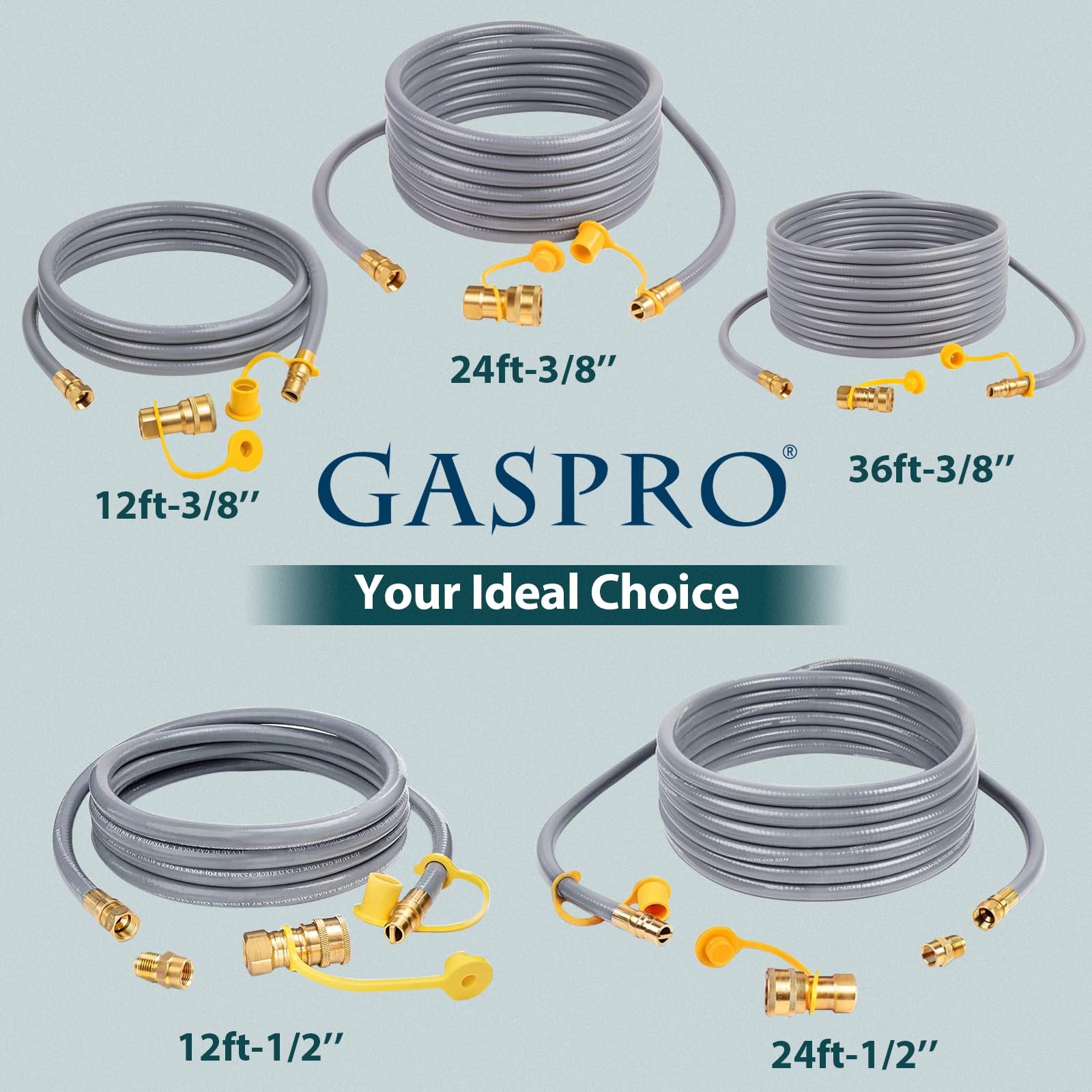GASPRO 12FT Natural Gas Hose detailed view of rubber material
