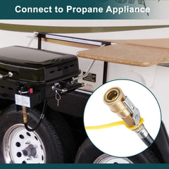 GASPRO 12ft RV Propane Hose coiled for storage