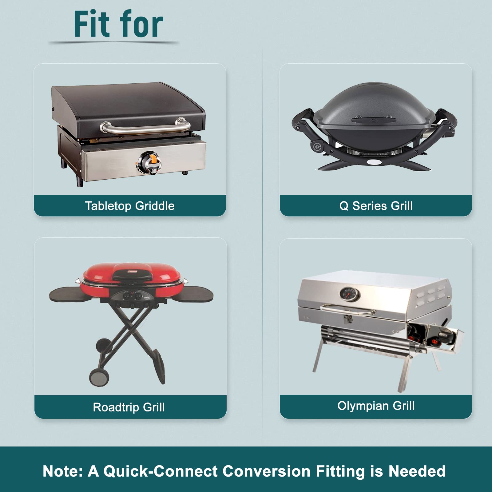GASPRO 12ft RV Propane Hose with propane grill setup