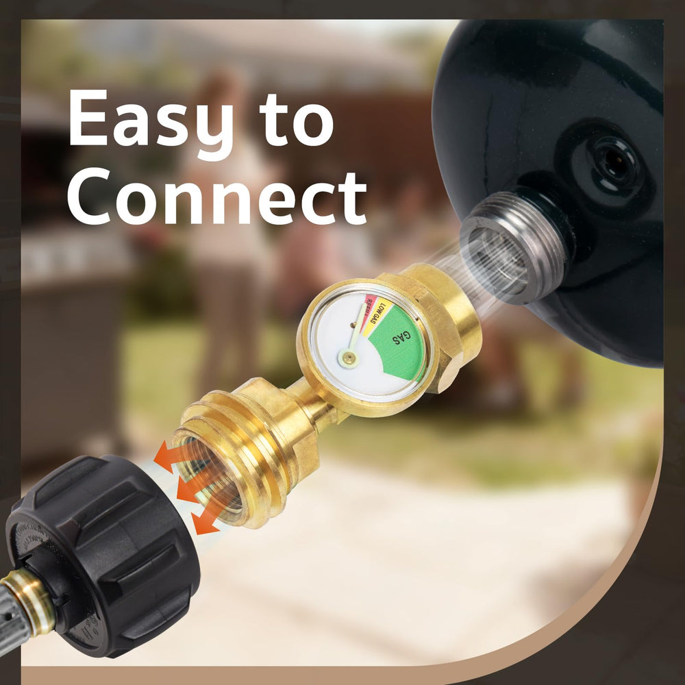 GASPRO 1lb Propane Tank Adapter showing brass finish