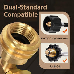 GASPRO 1lb Propane Tank Adapter side view with connections