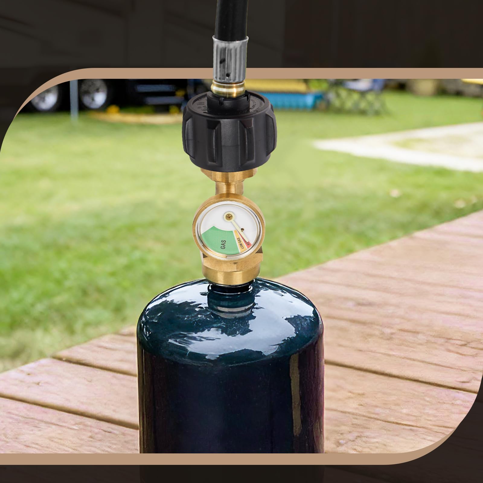 GASPRO 1lb Propane Tank Adapter with 1 lb cylinder