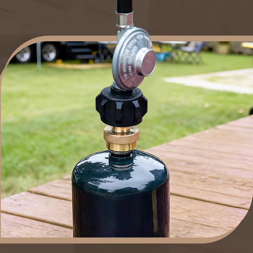GASPRO adapter showing easy connection to 1 lb tank