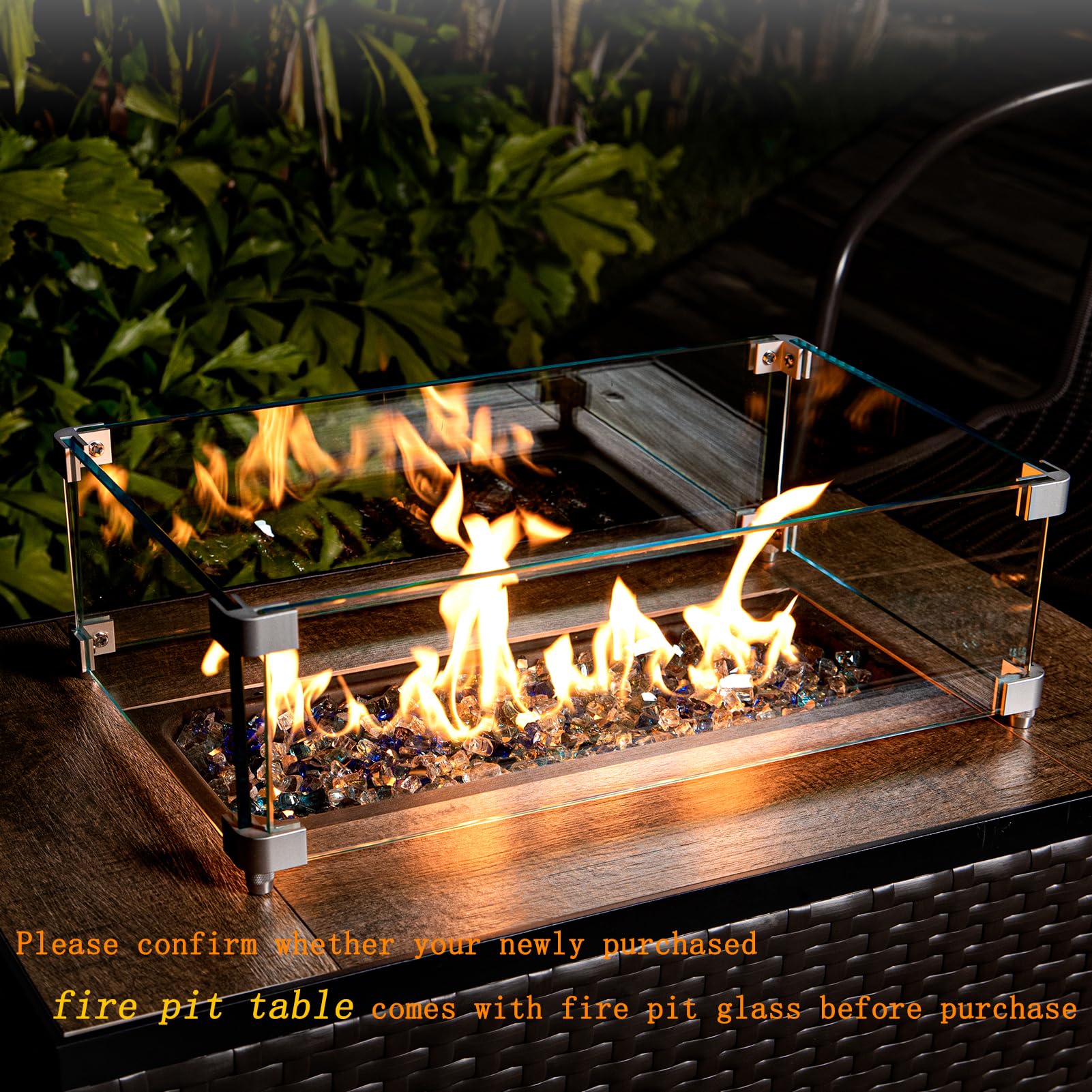GASPRO fire glass 10 lbs displayed in a fire pit