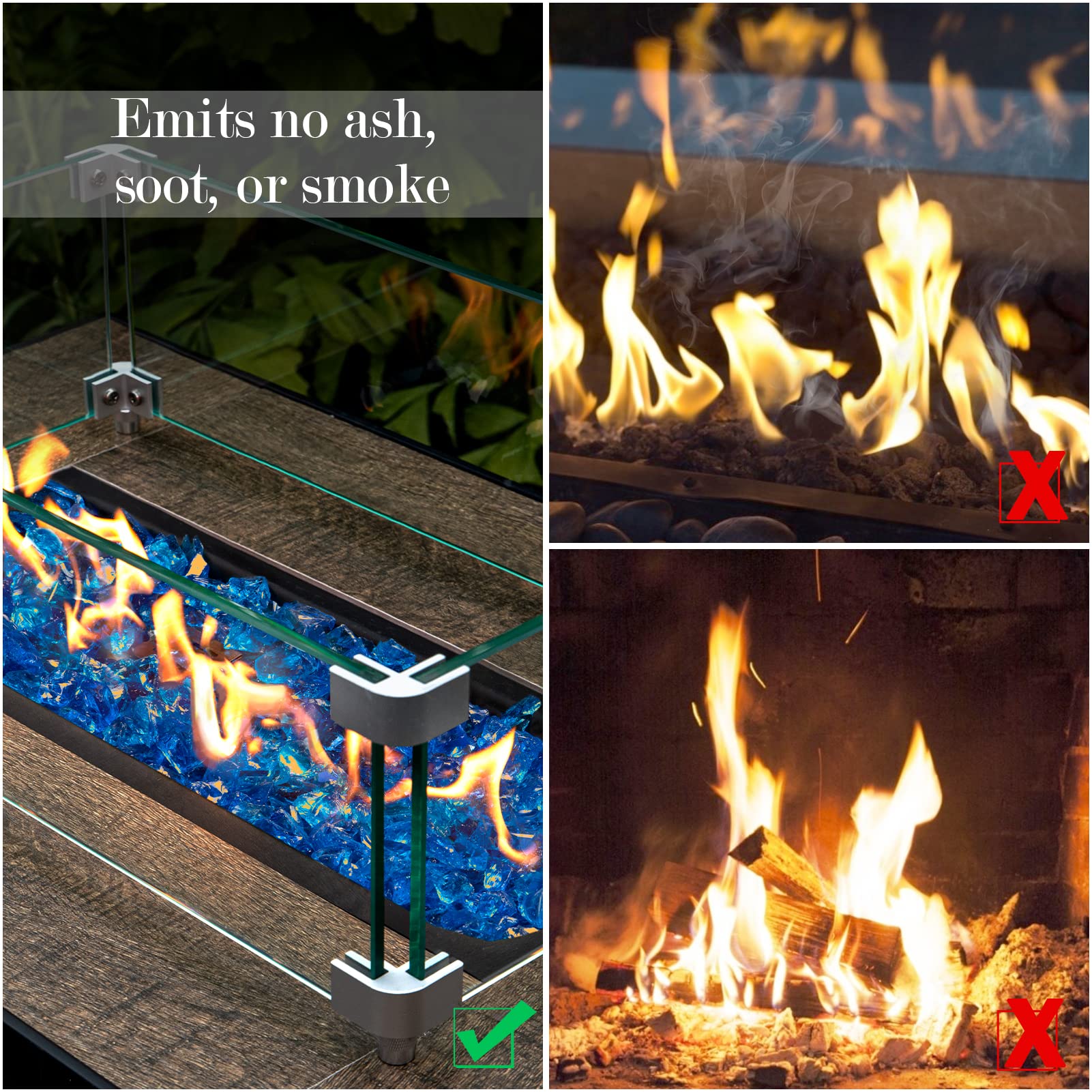 GASPRO fire glass turquoise displayed in outdoor setting