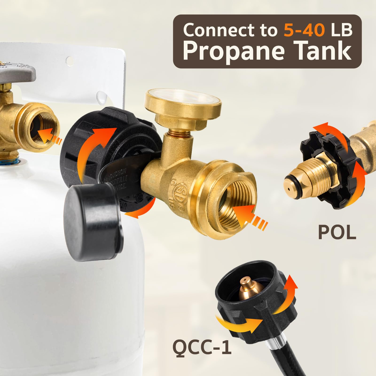 GASPRO propane gauge in use on a camping stove